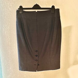 Express Blue Classic Pencil Skirt with button back slit